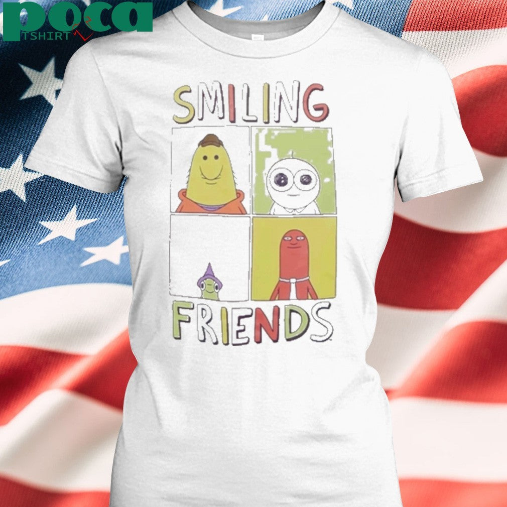 Smiling Friends Character Grid Girls T-Shirt