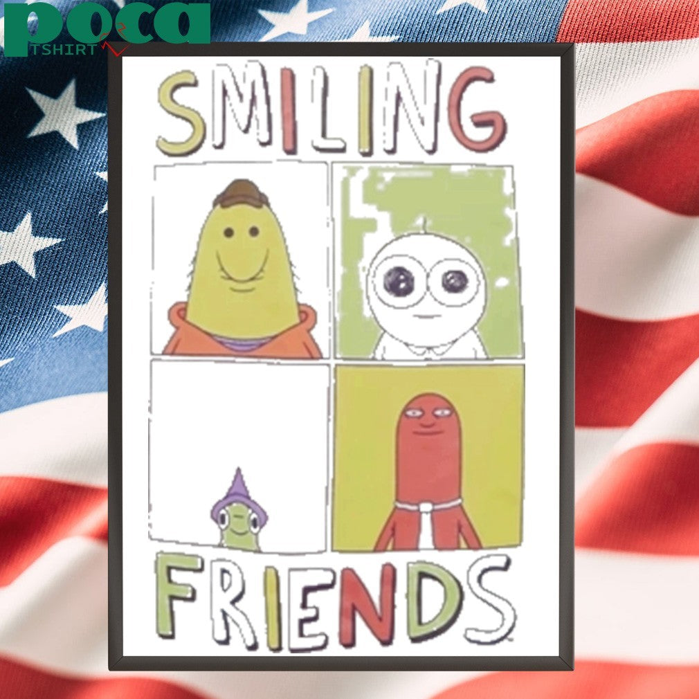 Smiling Friends Character Grid Girls T-Shirt