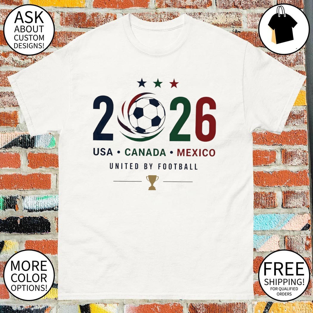Soccer World Cup 2026 USA Canada Mexico United Football trophy shirt