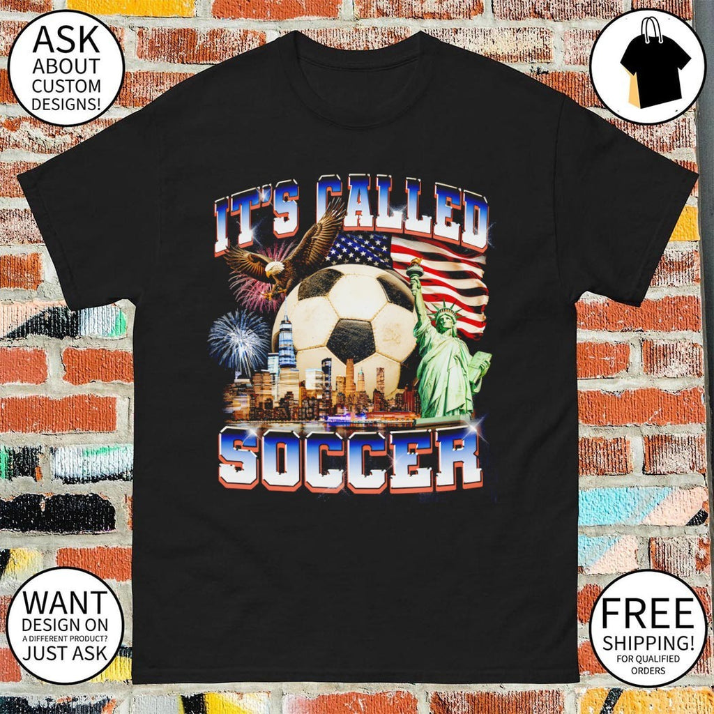 Soccer ball eagle American flag Statue of liberty New York City It’s called soccer shirt