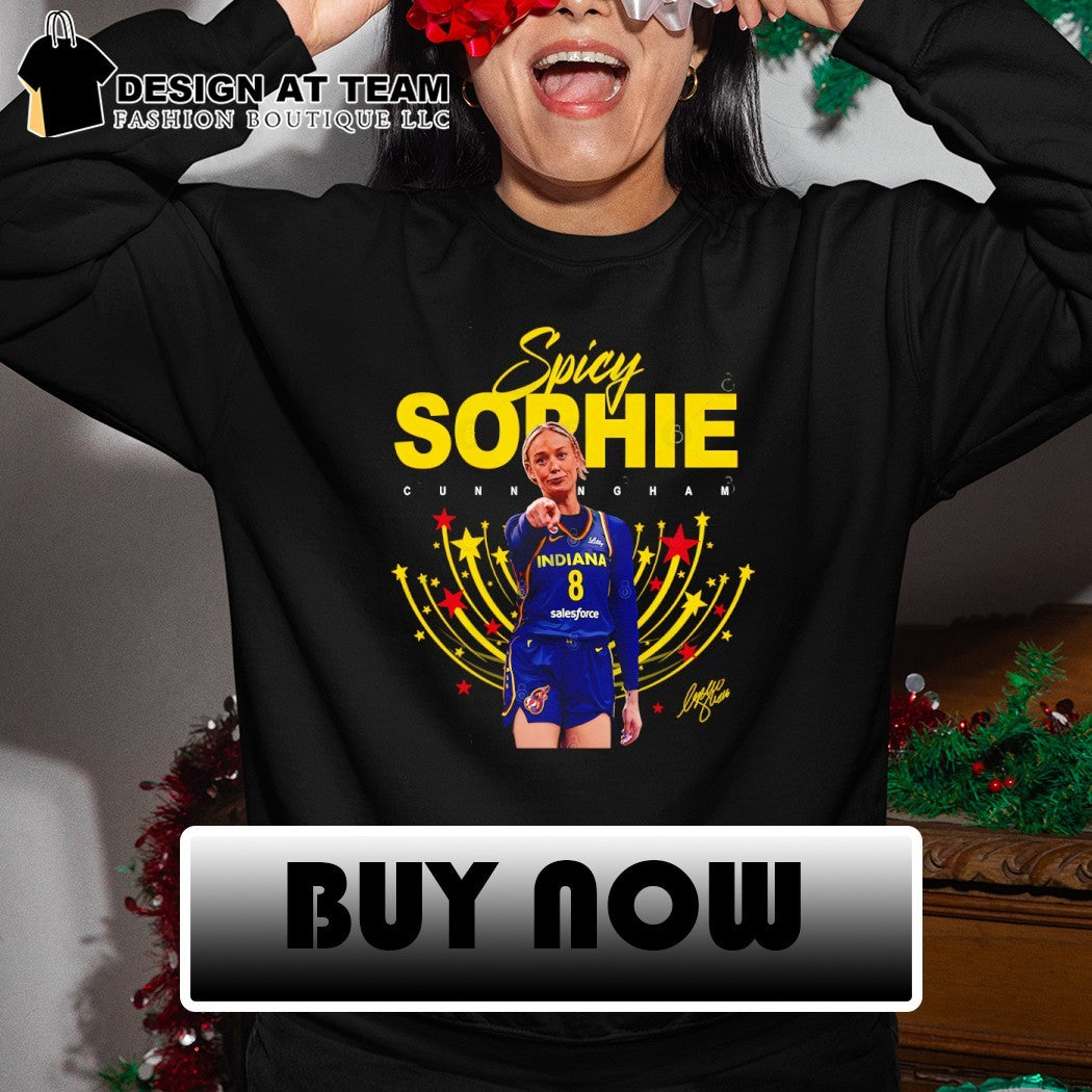 Sophie Cunningham 8 Indiana Fever player WNBA Pointing signature shirt