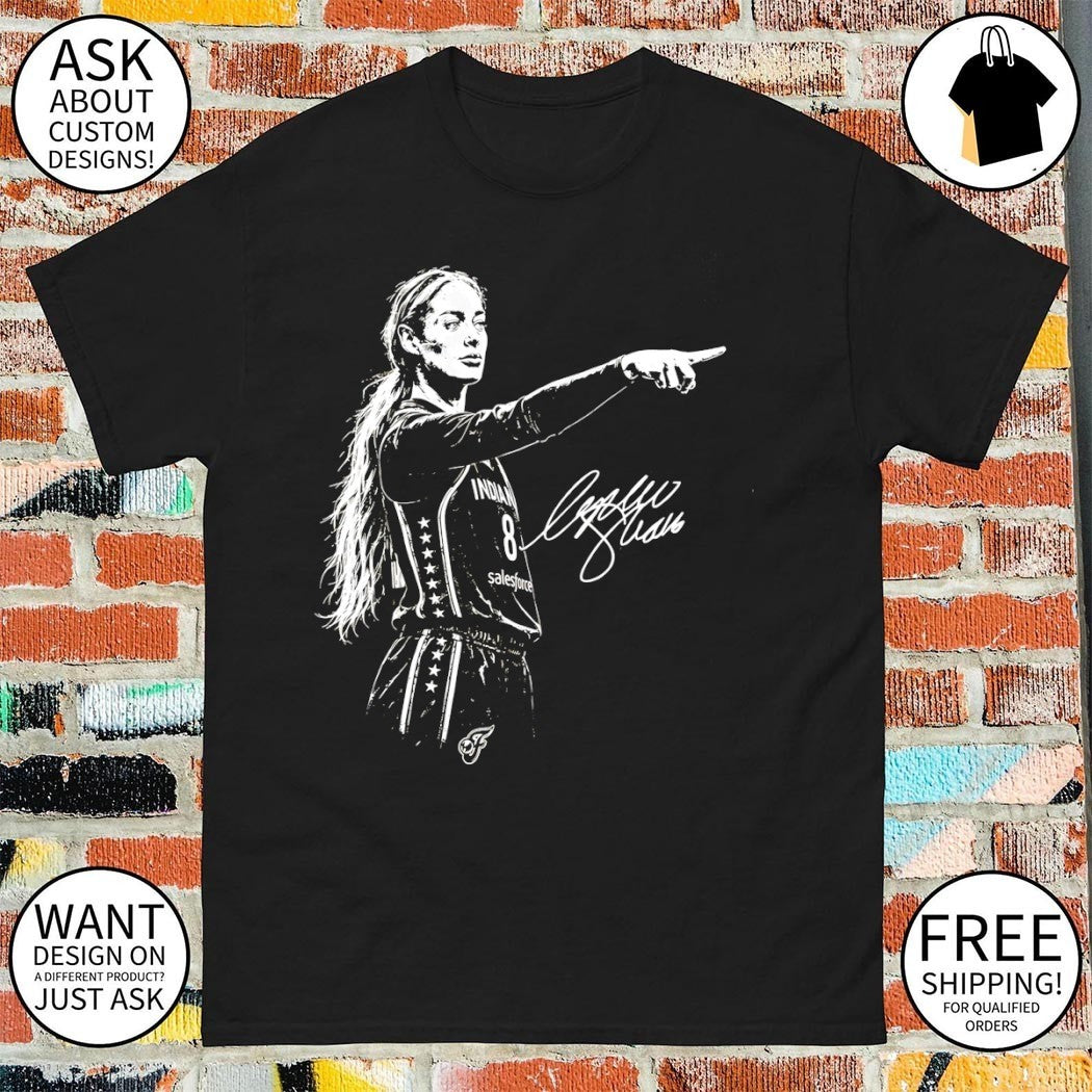 Sophie Cunningham Pointing Indiana Fever basketball star player signature shirt