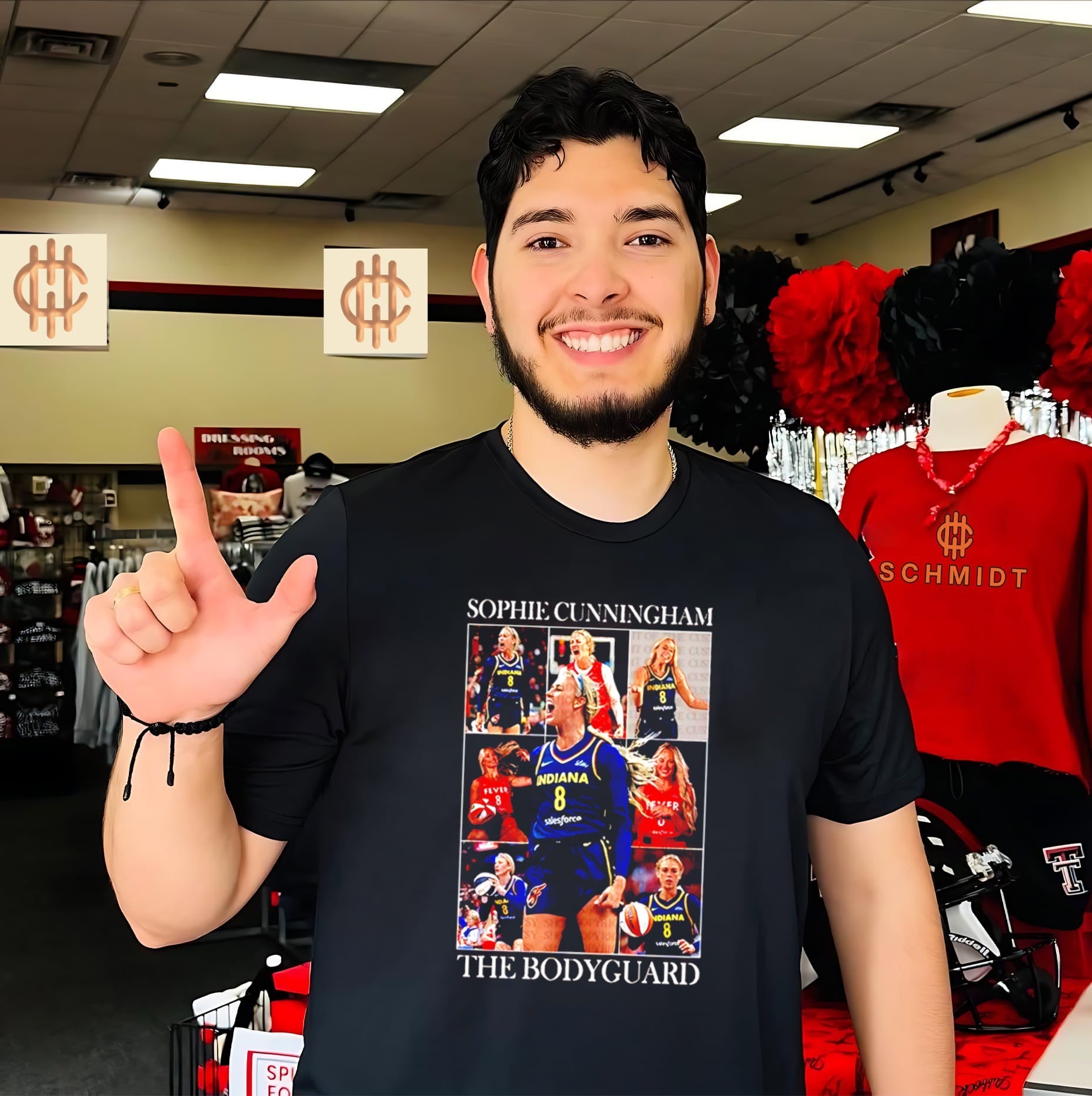 Sophie Cunningham The Bodyguard Indiana Fever graphic shirt