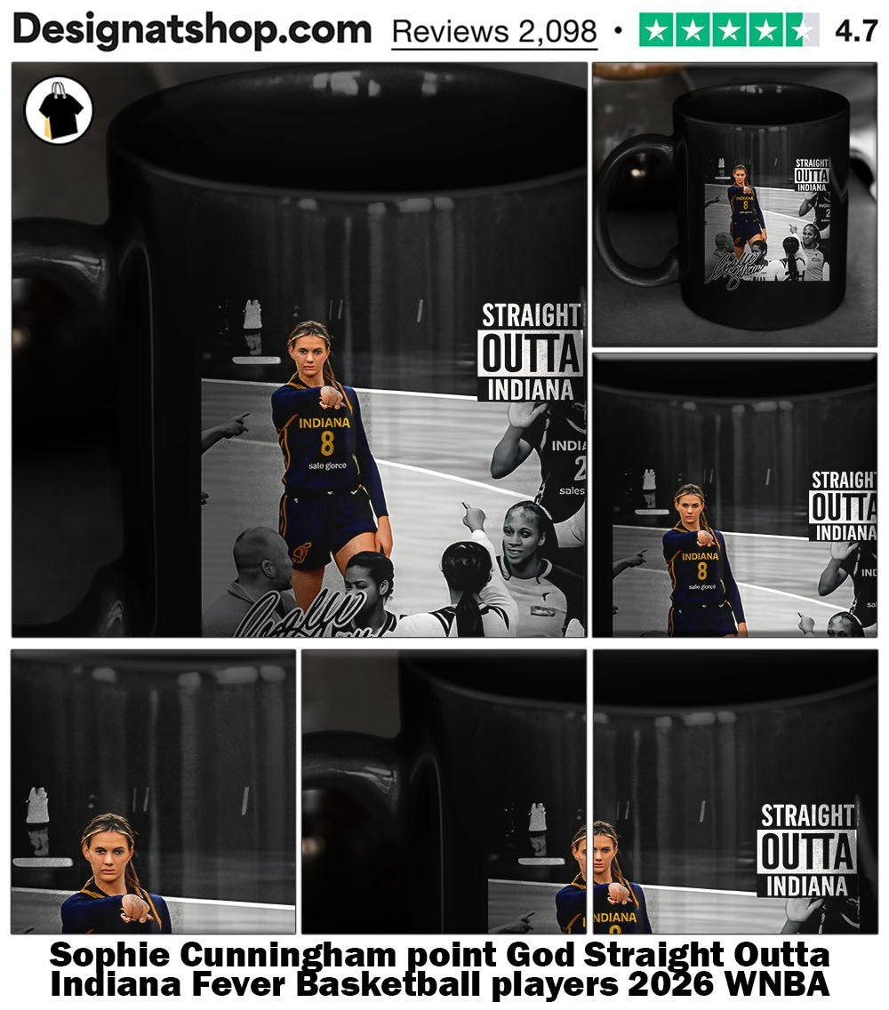 Sophie Cunningham point God Straight Outta Indiana Fever Basketball players 2026 WNBA signature shirt