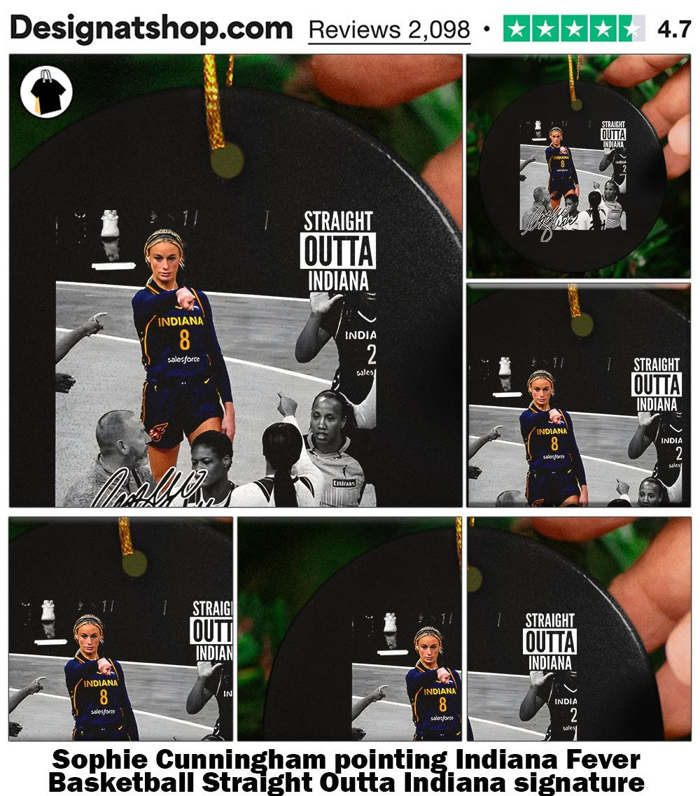 Sophie Cunningham pointing Indiana Fever Basketball Straight Outta Indiana signature shirt