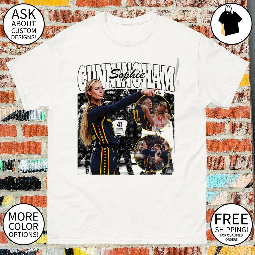 Sophie Cunningham pointing Indiana Fever WNBA Basketball graphic shirt