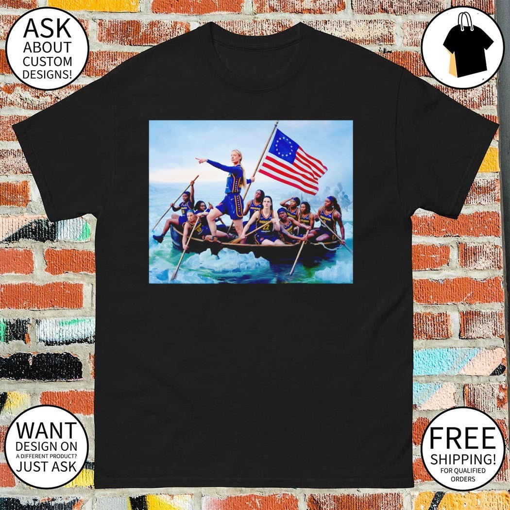 Sophie Cunningham x Indiana Fever Washington Crossing the Delaware 4th of July American flag shirt