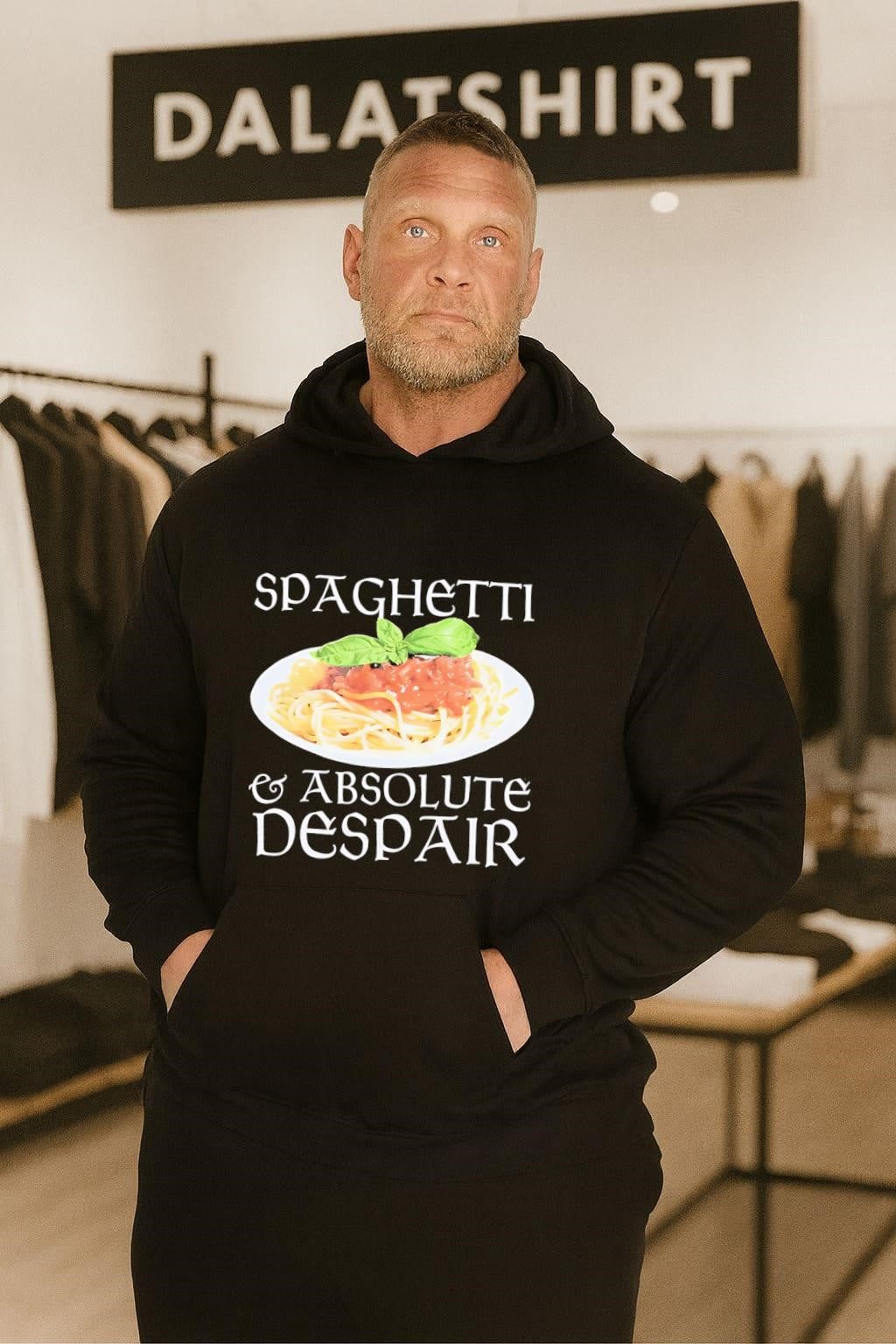 Spaghetti and Absolute Despair basil pasta food meme shirt