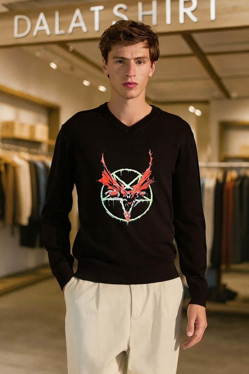 Spawn Superhero Red Cape Pentagram Symbol Image Comics shirt