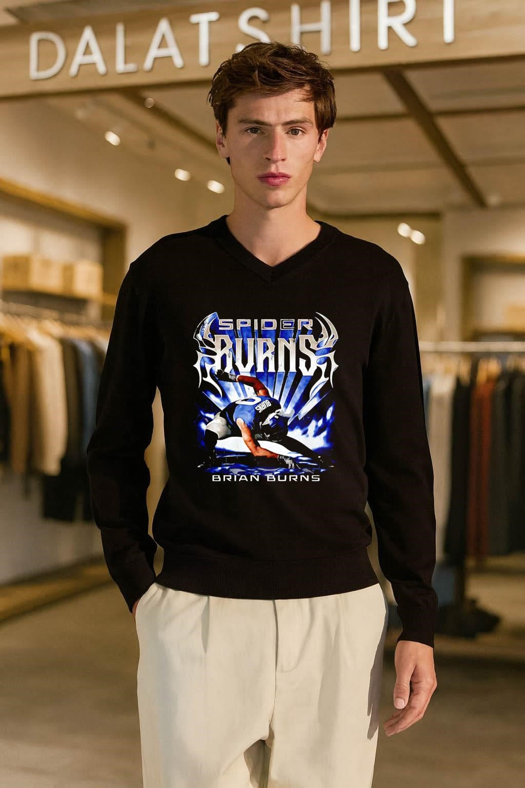 Spider Burns Brian Burns Football Pose shirt