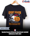 Spooky Season Arkansas Razorbacks football Halloween 2025 shirt