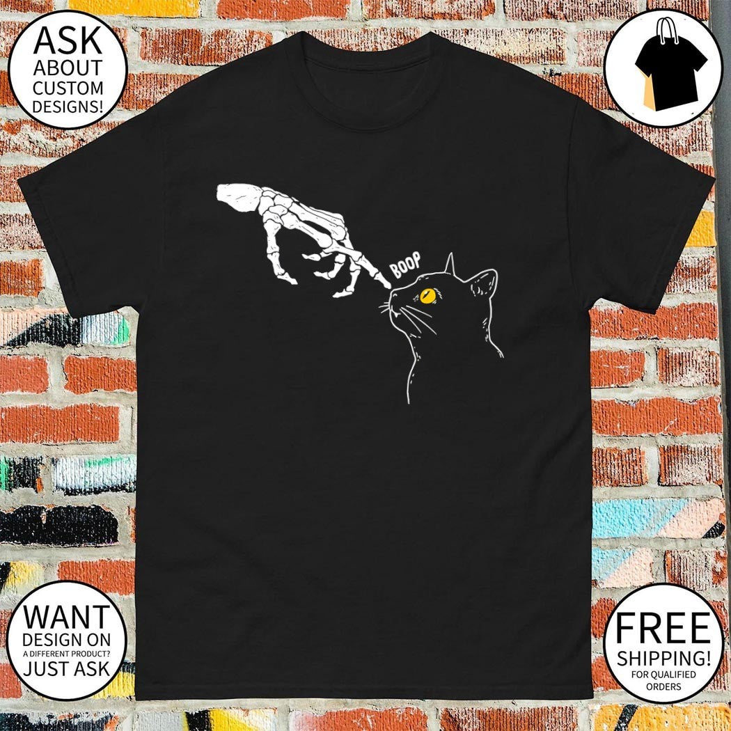 Spooky boop a skeleton boops a black cat shirt
