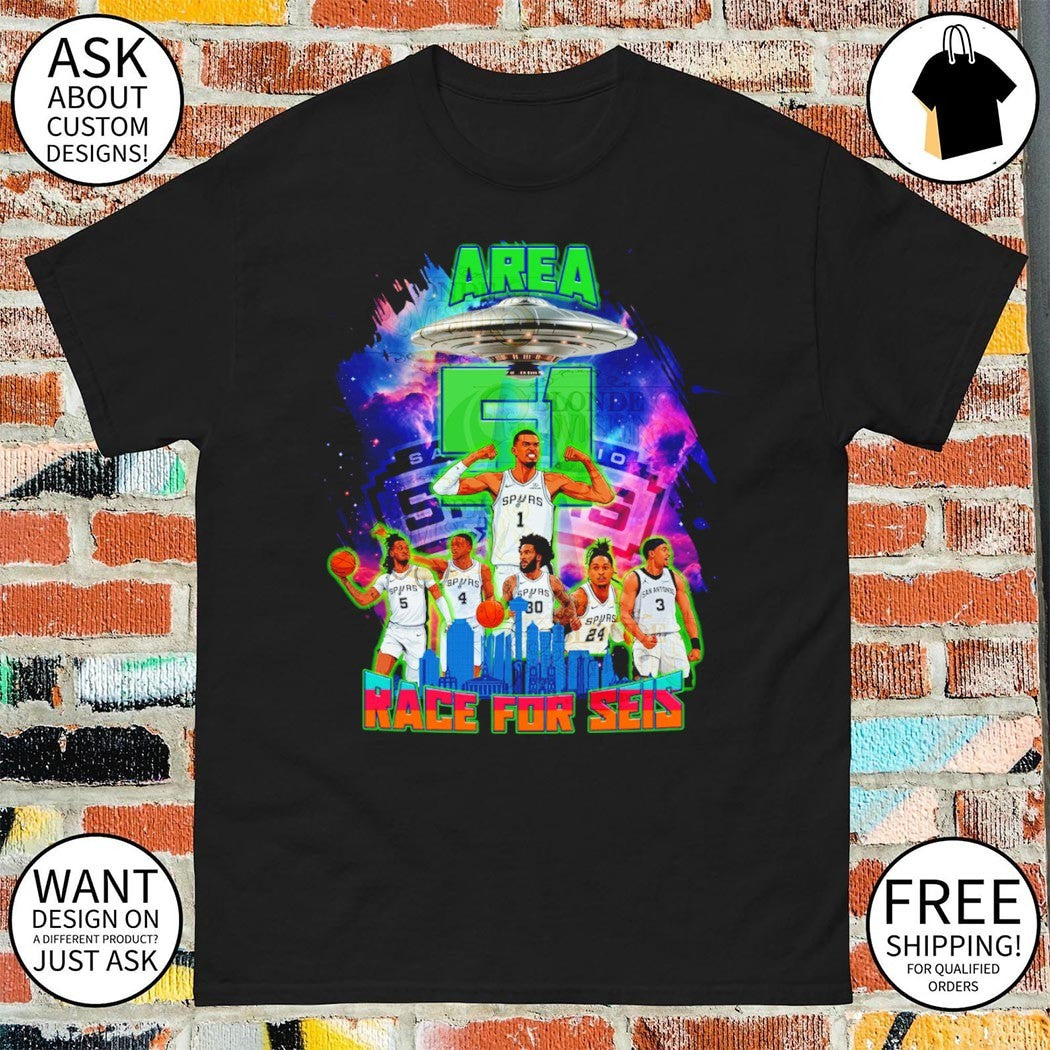 Spurs Race for Seis Spurs Wembanyama shirt