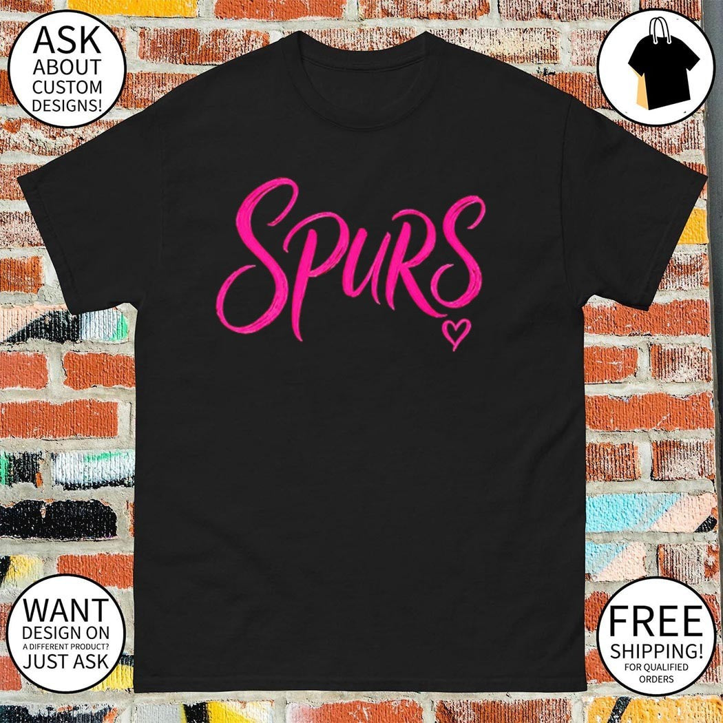 Spurs neon pink heart logo Spurs basketball shirt