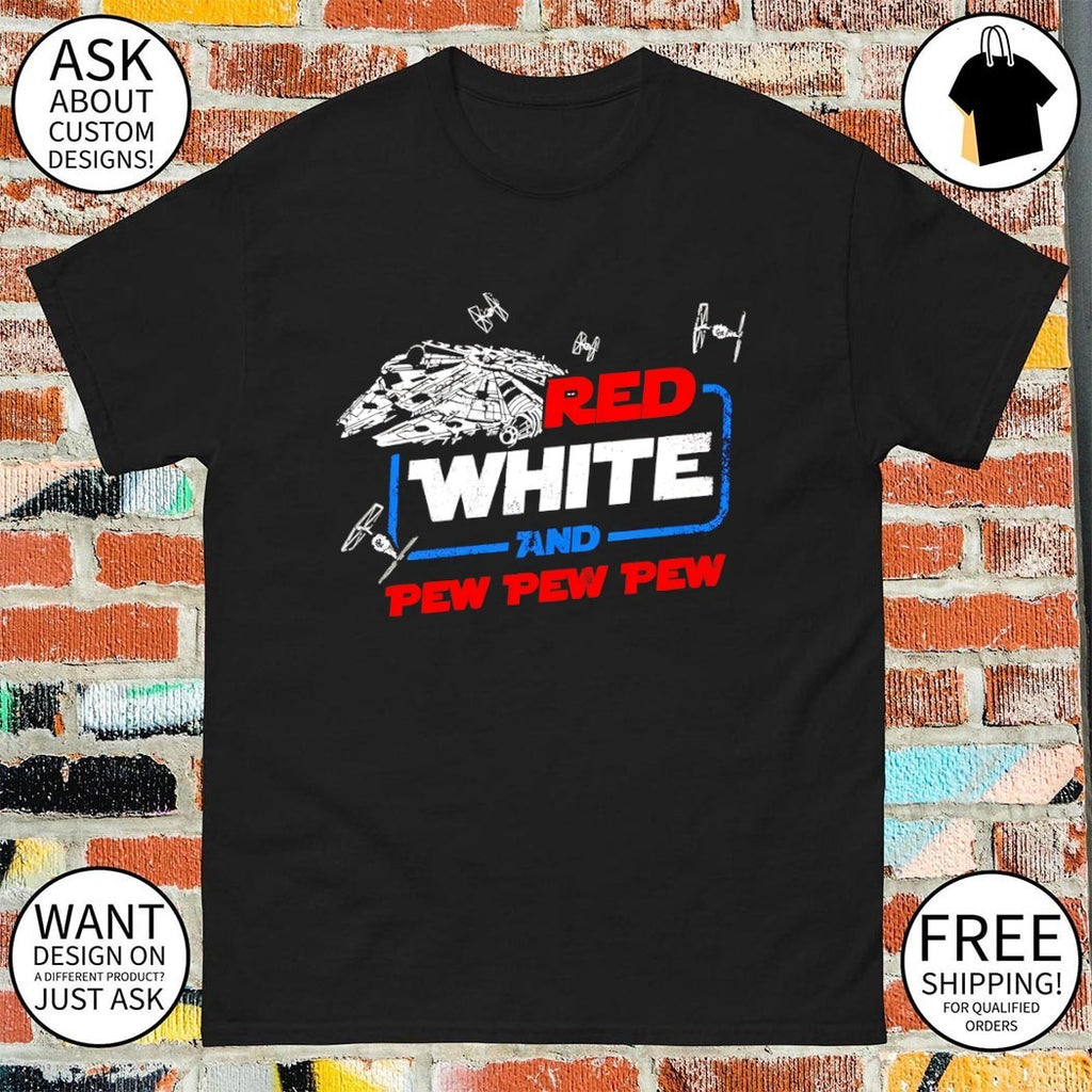 Star Red White and Pew Pew 4th of July shirt