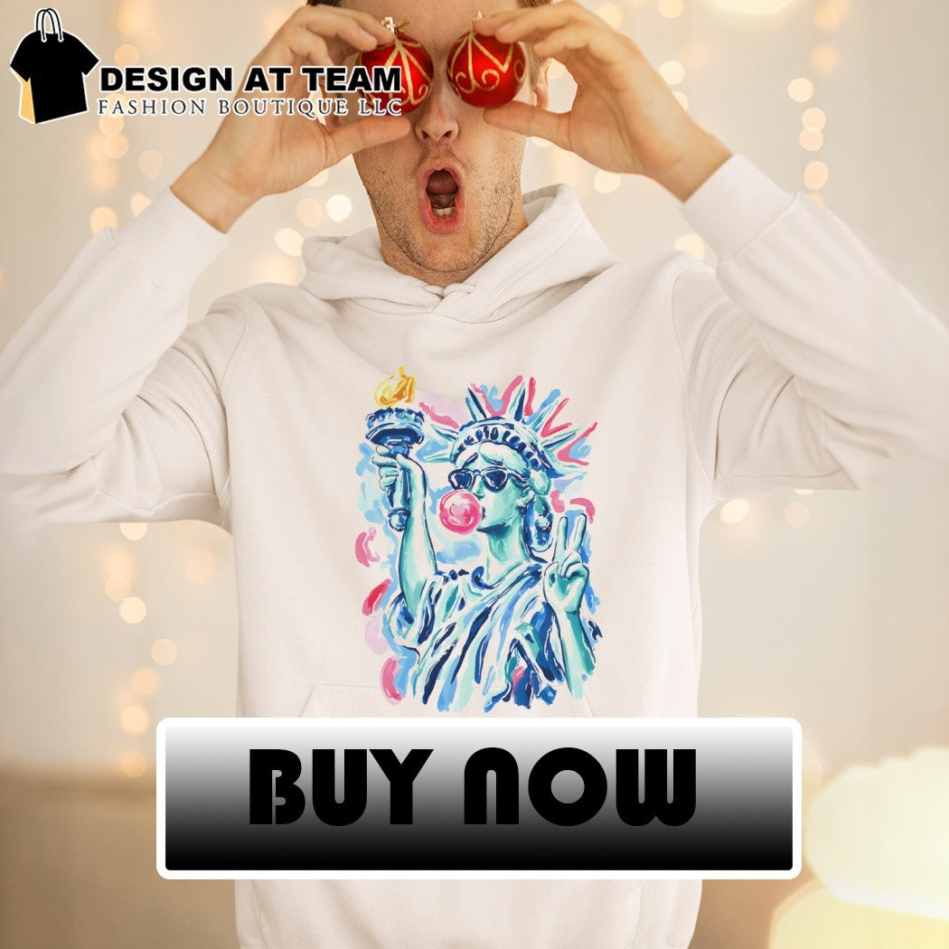 Statue of Liberty Blowing Bubble Gum 4th of July 250th Anniversary shirt