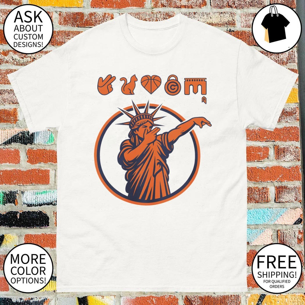Statue of Liberty Dabbing NYC Liberty Graphic Knicks Icons Starting 5 shirt
