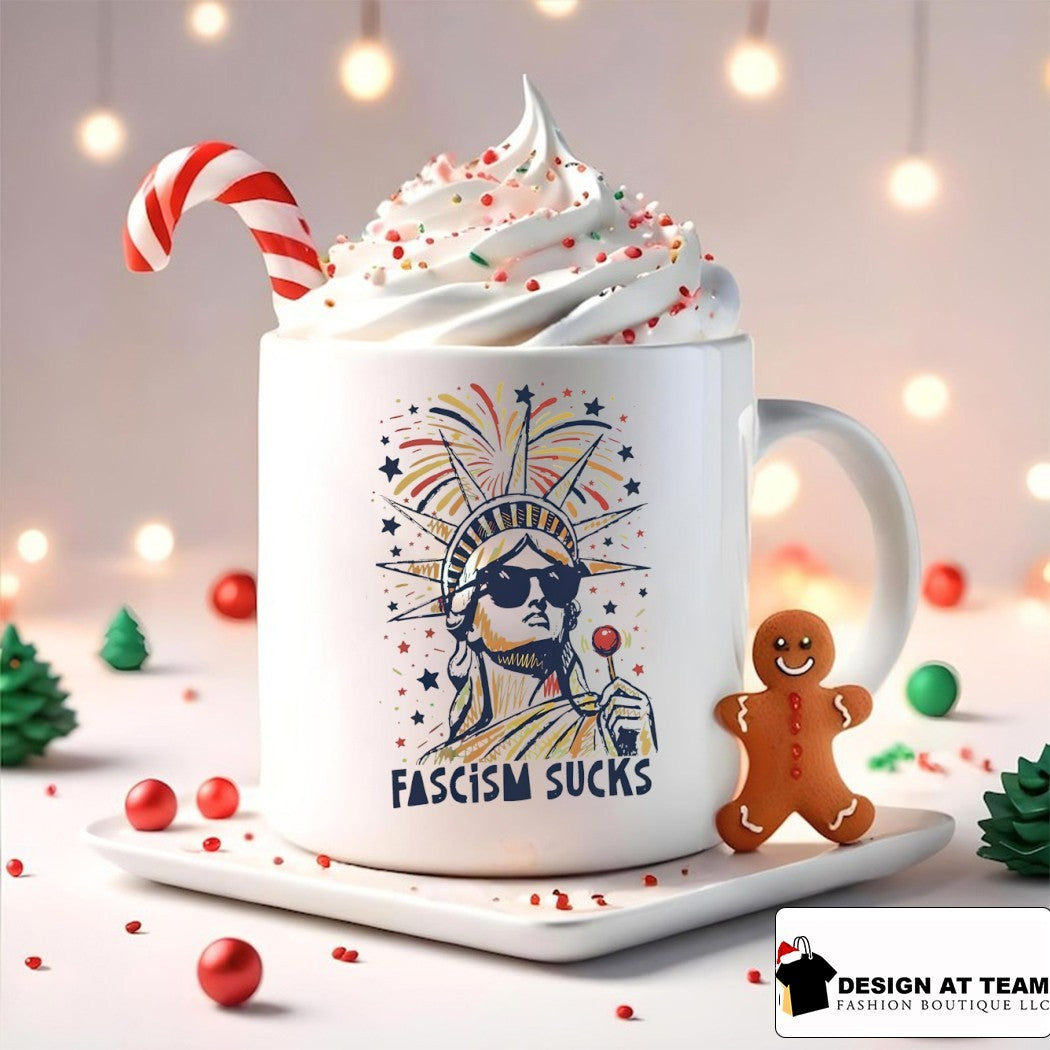 Statue of Liberty Fascism Sucks Anti Trump Fourth of July America 250th Anniversary Liberal shirt