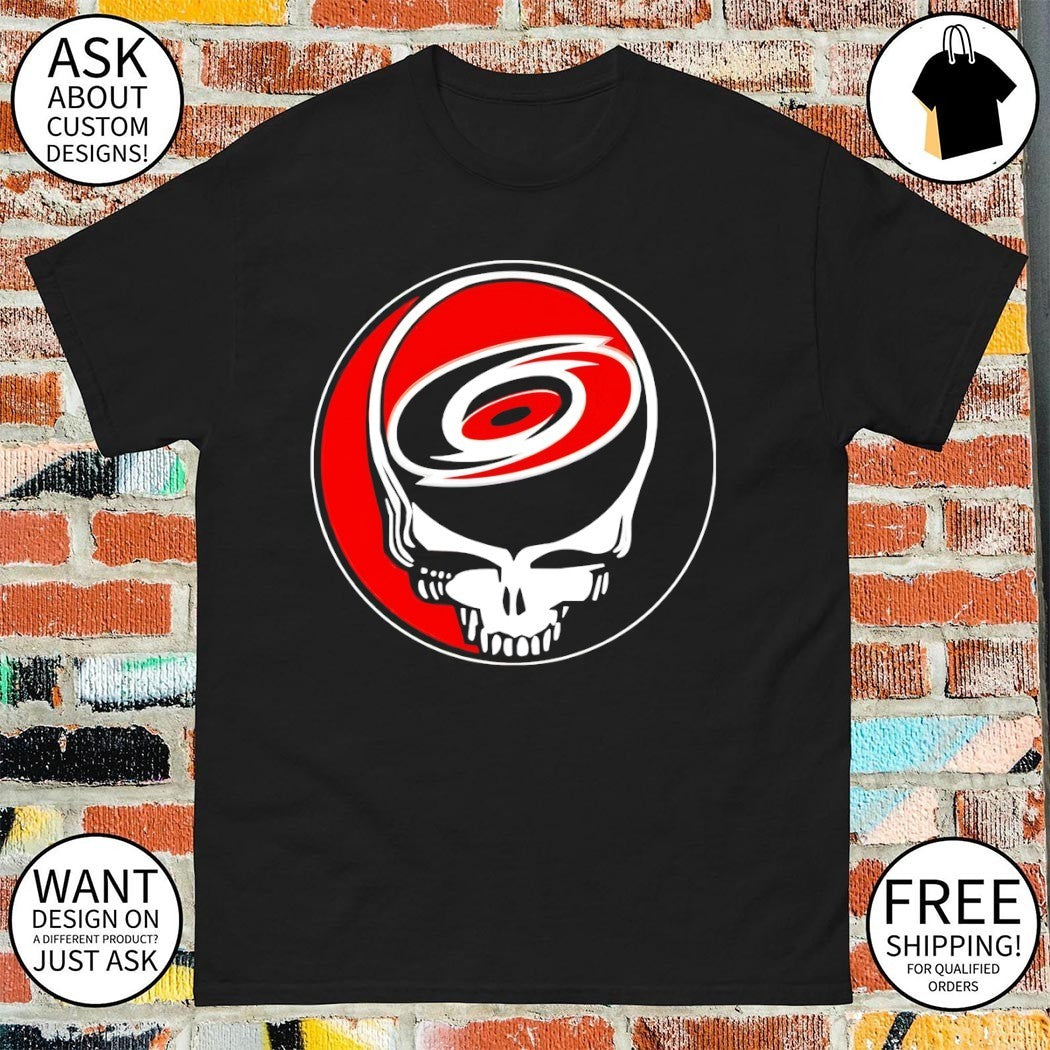 Steal Your Face Grateful Dead Carolina Hurricanes Hockey NHL mashup logo shirt