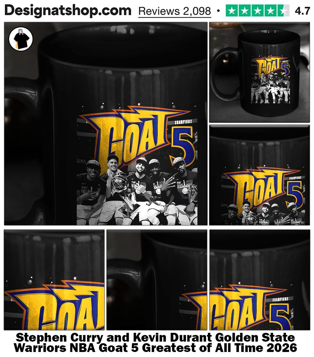 Stephen Curry and Kevin Durant Golden State Warriors NBA Goat 5 Greatest of All Time 2026 shirt