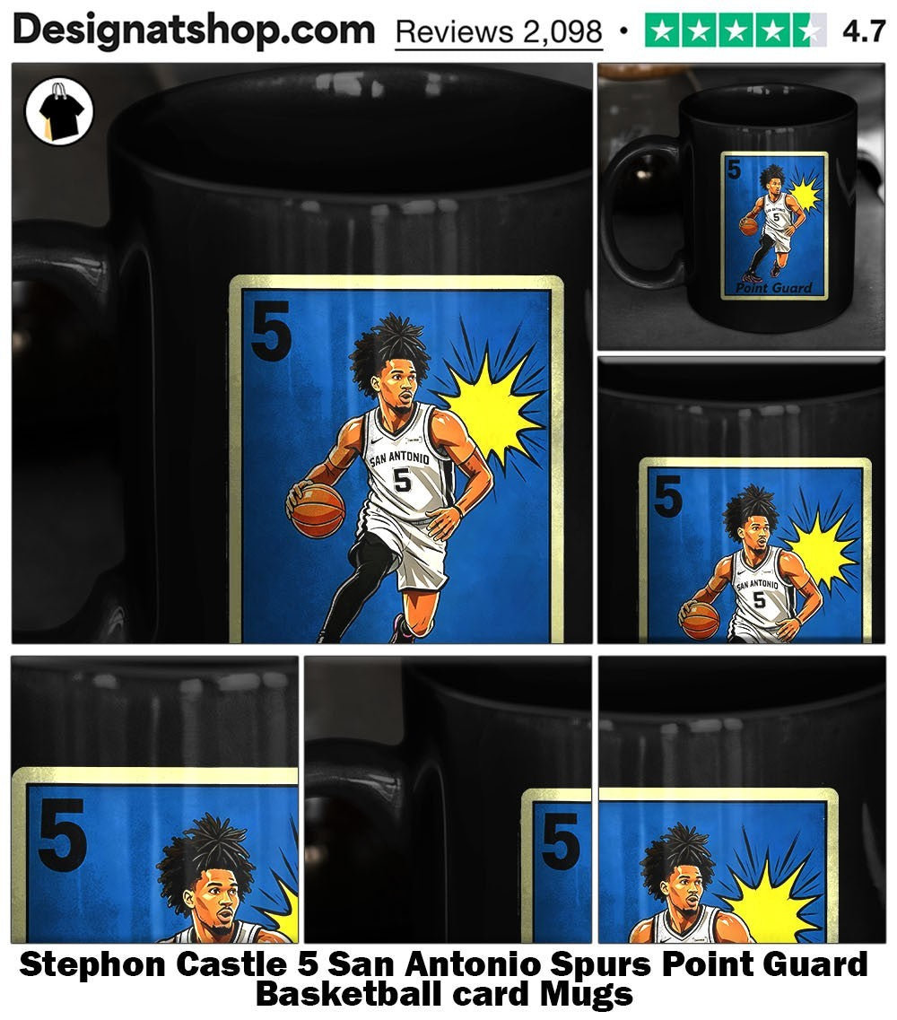 Stephon Castle 5 San Antonio Spurs Point Guard Basketball card shirt