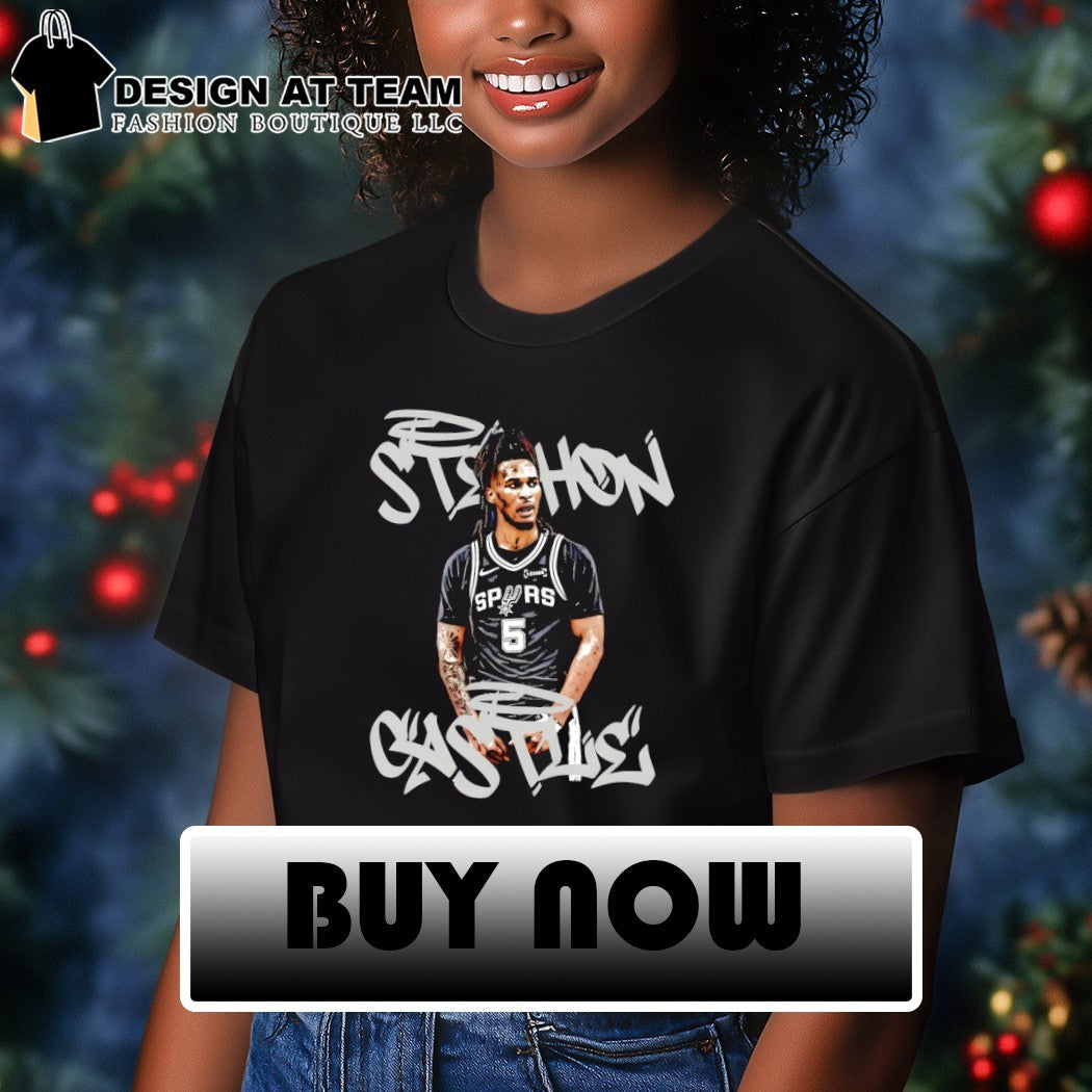 Stephon Castle San Antonio Spurs Basketball Player NBA 2026 shirt