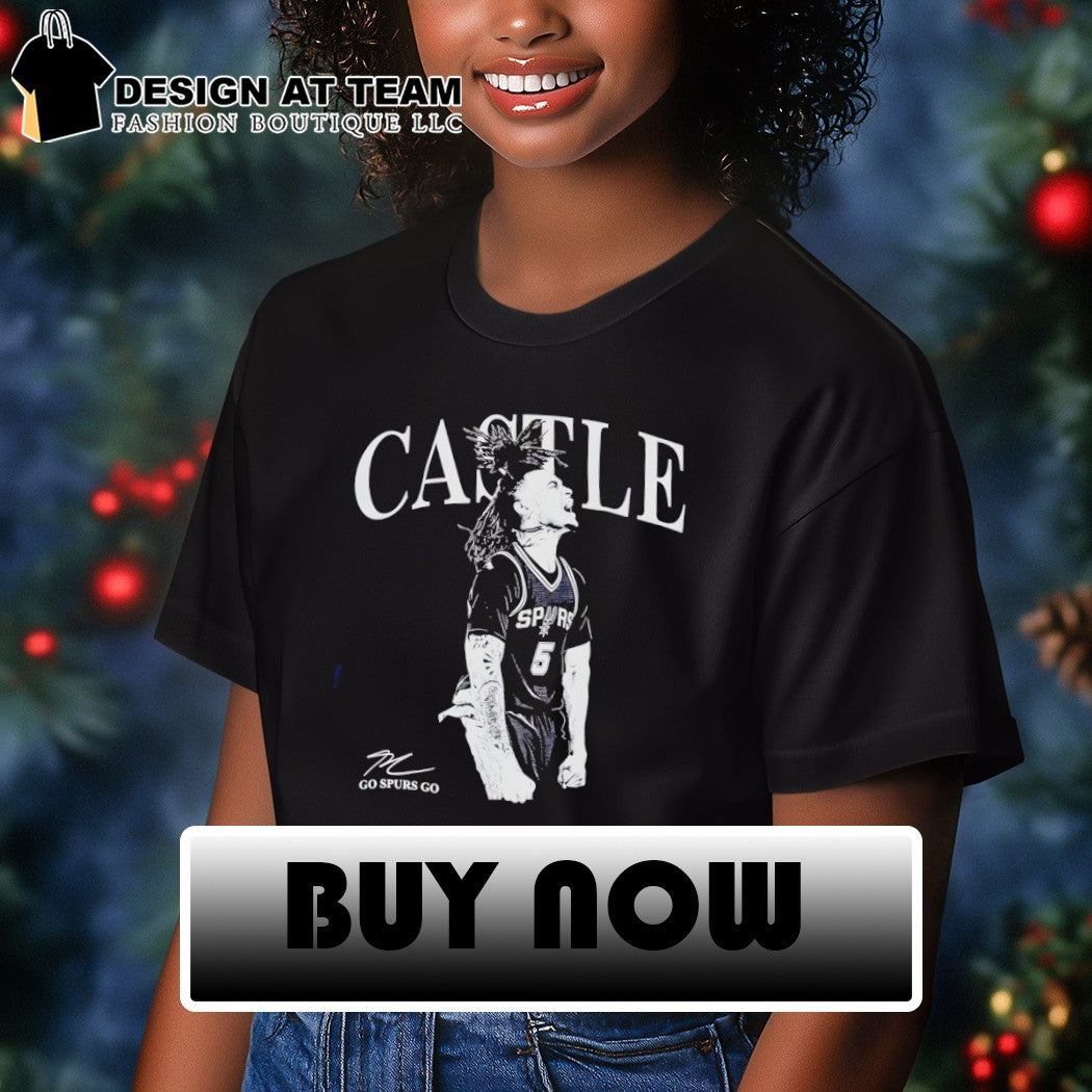 Stephon Castle San Antonio Spurs player silhouette Castle go Spurs go signature shirt