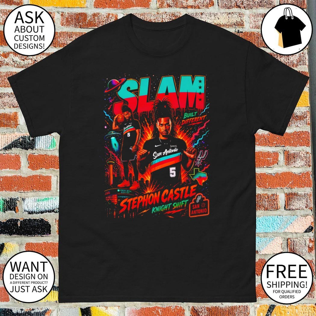Stephon Castle knight shift San Antonio Spurs Basketball SLAM UFO built different shirt