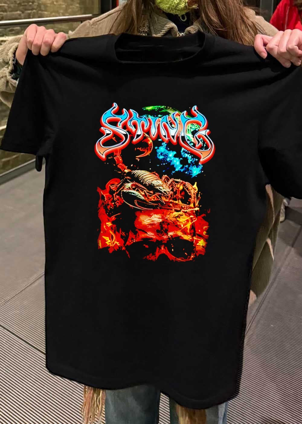 Sting Scorpion Skull Flaming Space T-Shirt