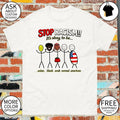 Stop Racism it’s okay to be Asian Black Arab Normal American flag shirt