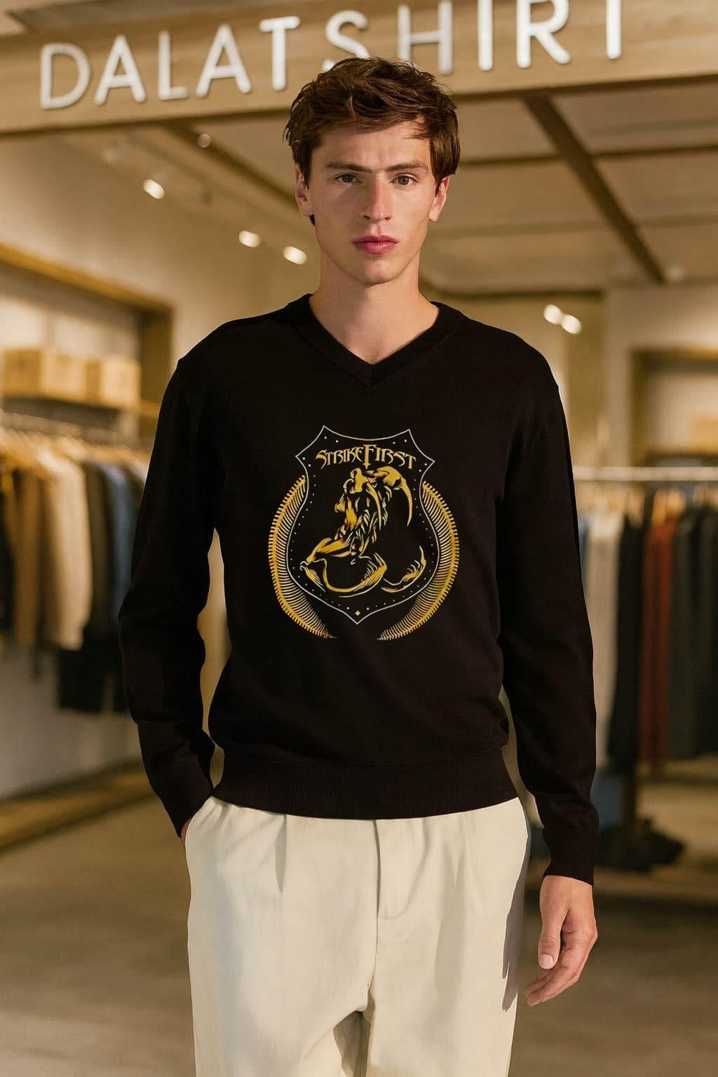 Strike First Snake Skeleton Shield Crest shirt
