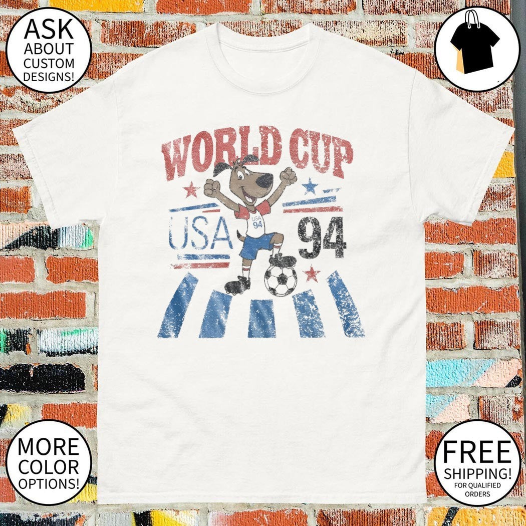 Striker soccer dog World Cup USA 94 Championship Team shirt