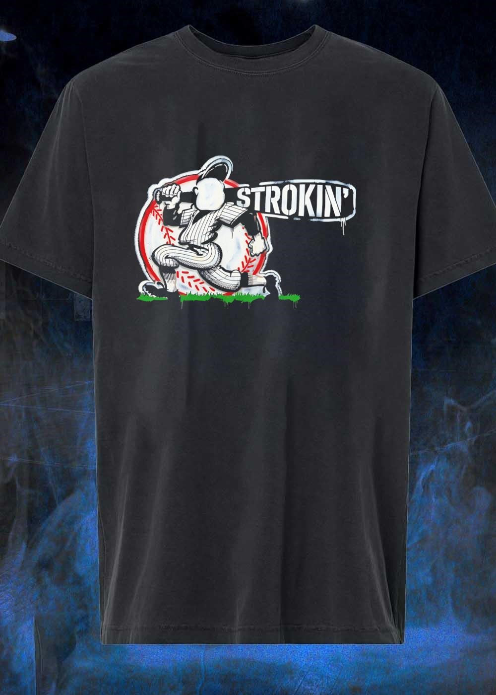 Strokin Baseball Graphic Player Logo T-Shirt
