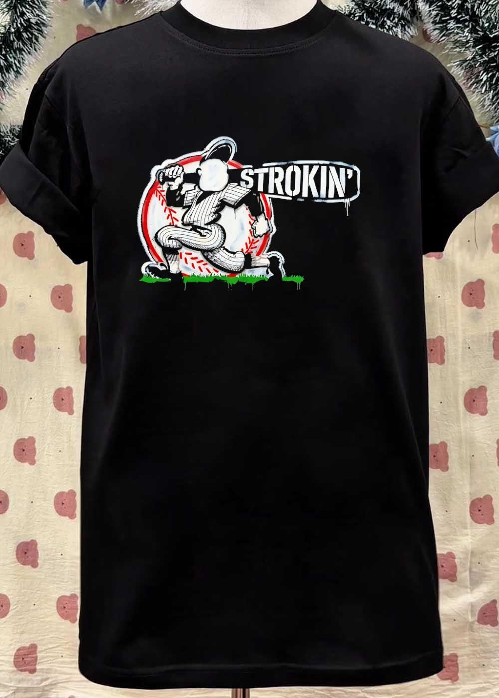 Strokin Baseball Graphic Player Logo T-Shirt