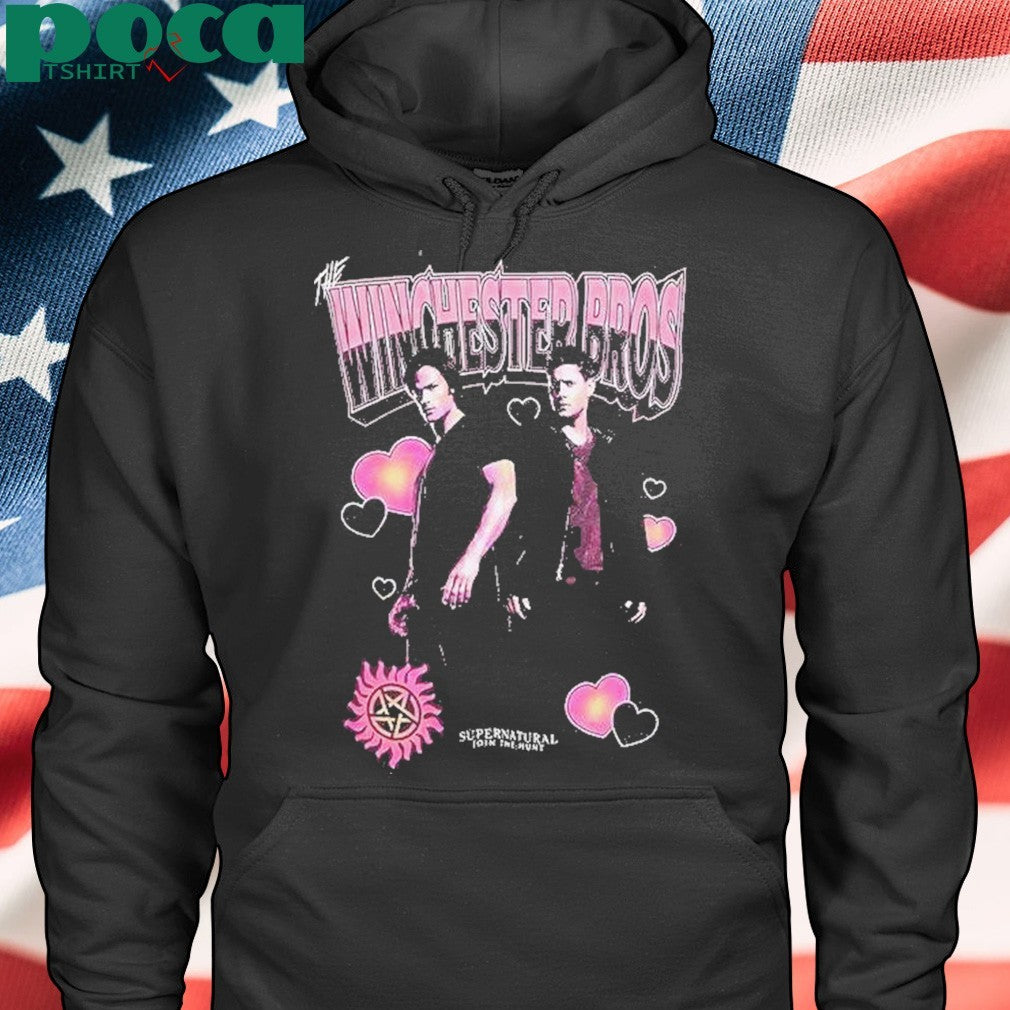 Supernatural Winchester Bros Portrait Hearts Shirt