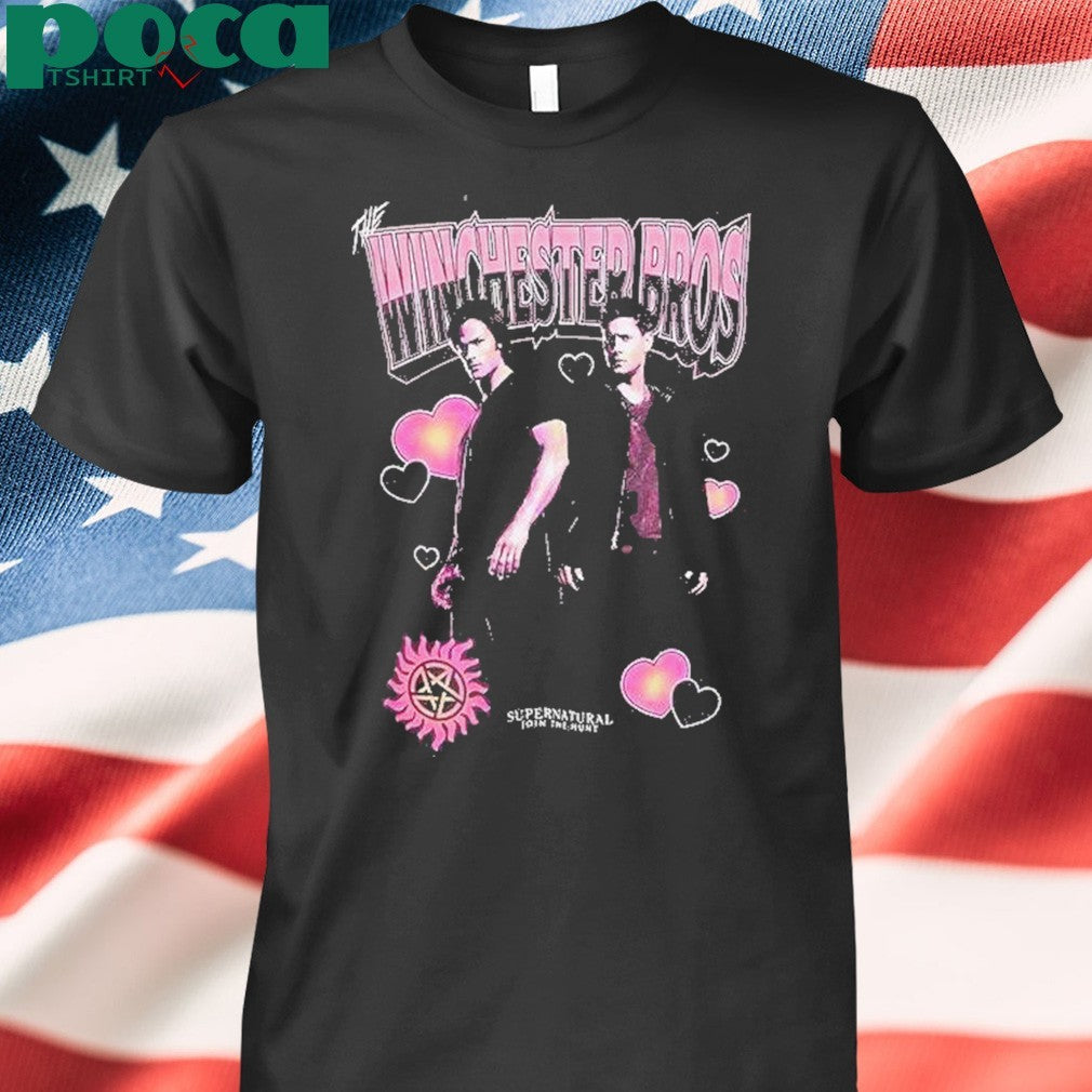 Supernatural Winchester Bros Portrait Hearts Shirt