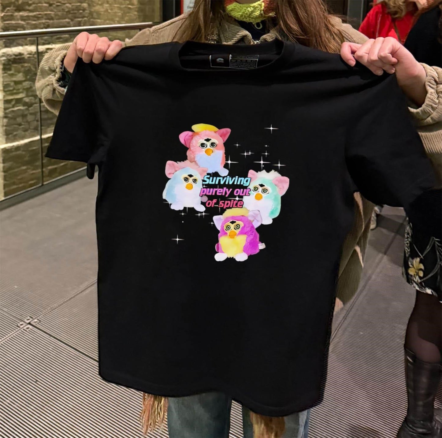 Surviving Purely Out Of Spite Four Colorful Furbies shirt