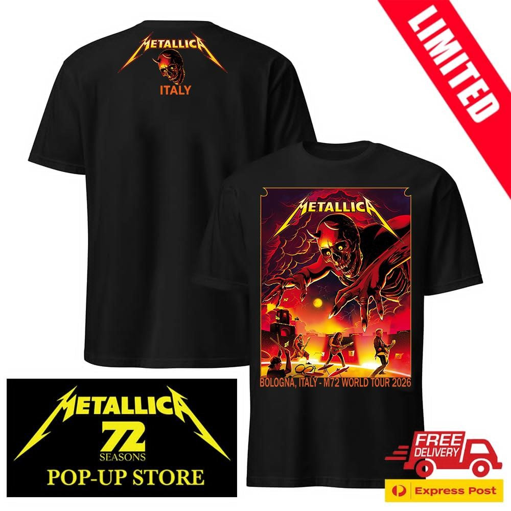 T-Shirt Metallica Evento Bologna 3 Giugno 2026 Nino Cammarata Pop-Up Shop