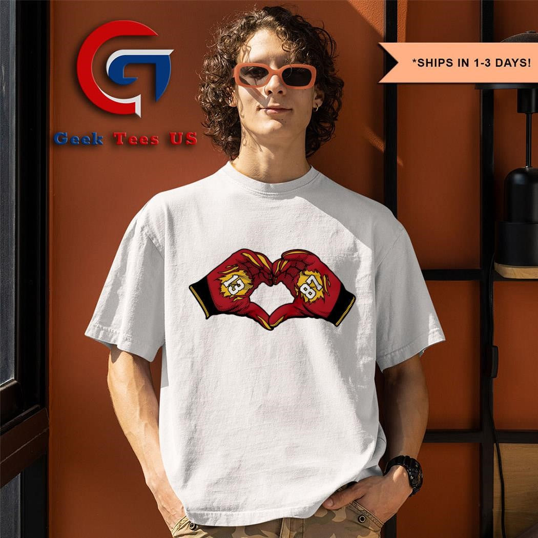 Taylor 13 love hands 87 Travis Kelce Engaged shirt
