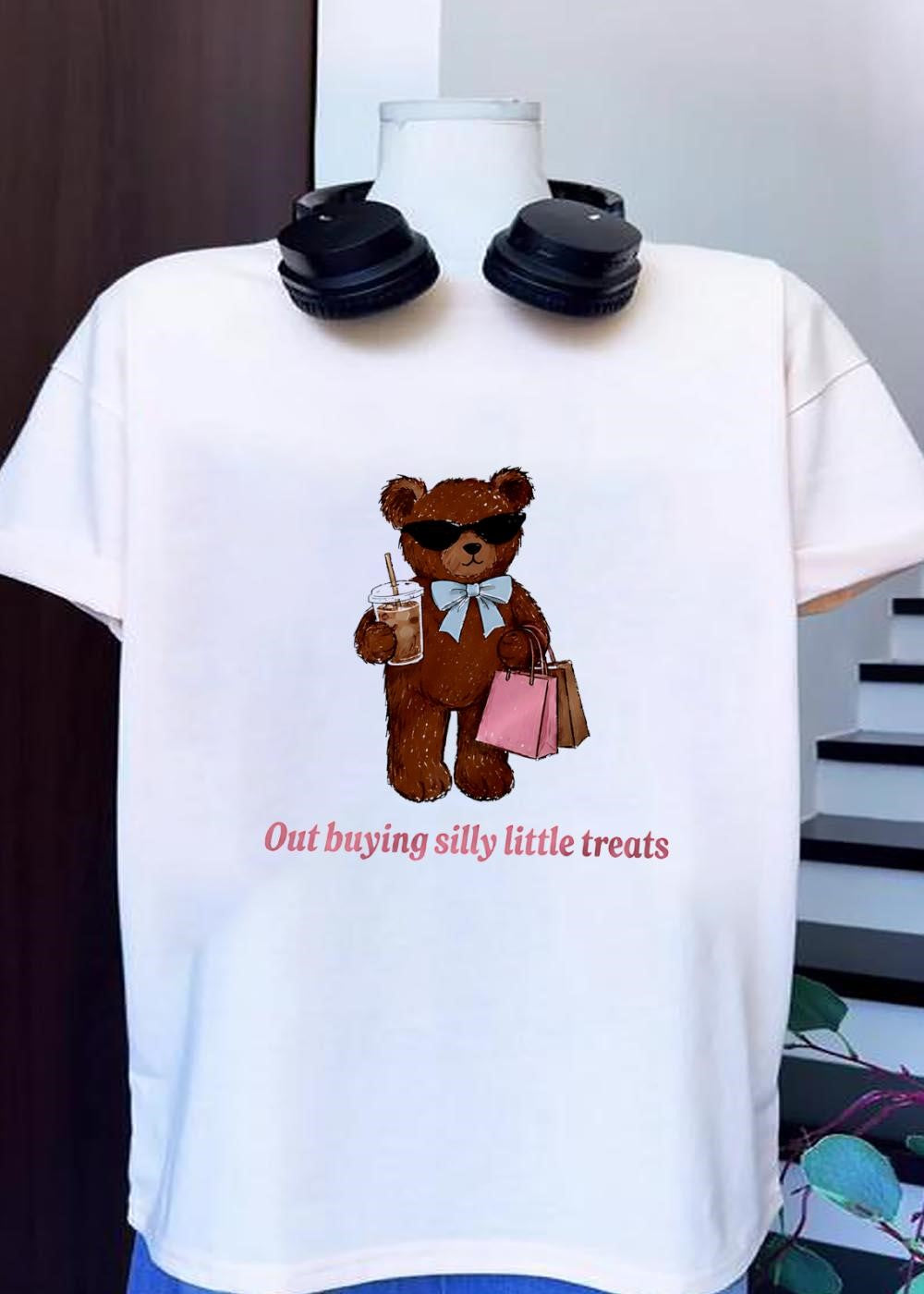 Teddy Bear Out Shopping Out Buying Silly Little Treats T-Shirt