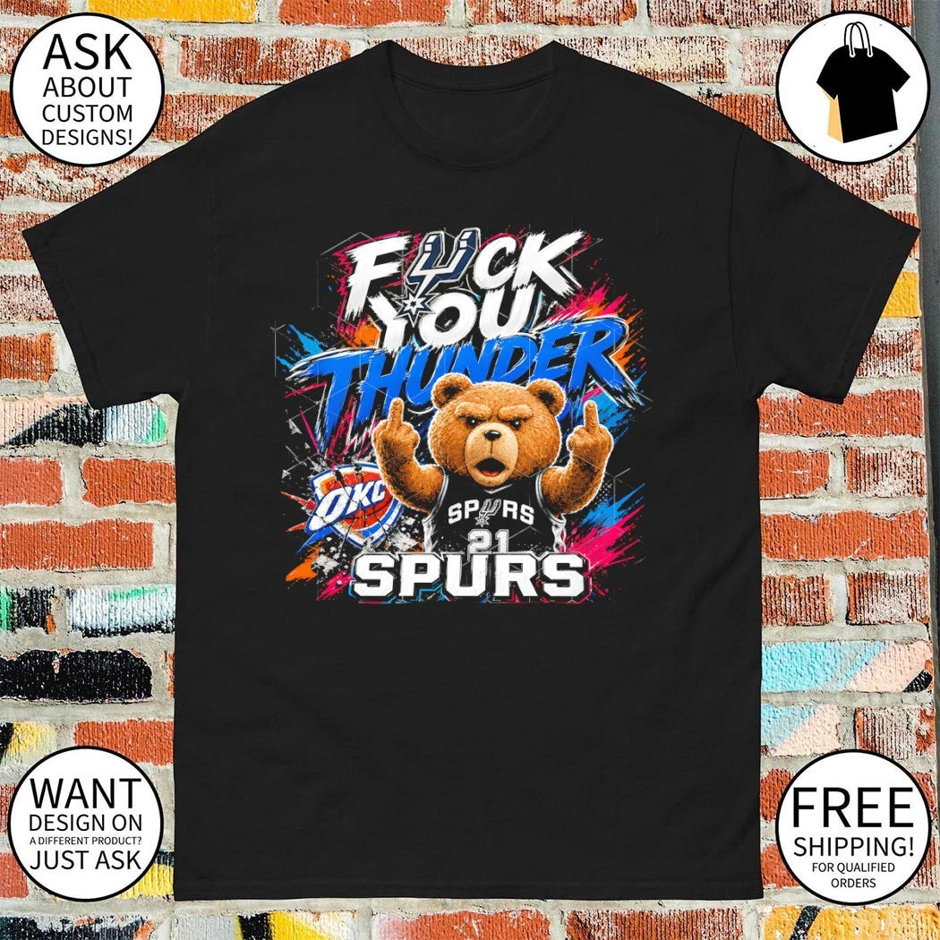 Teddy Bear middle finger Spurs vs Thunder Bear Western Conference Finals 2026 Playoffs shirt