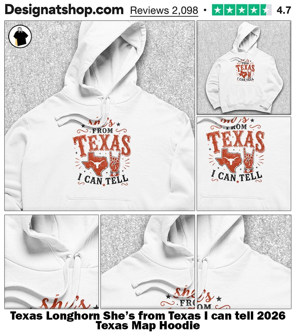 Texas Longhorn She’s from Texas I can tell 2026 Texas Map shirt