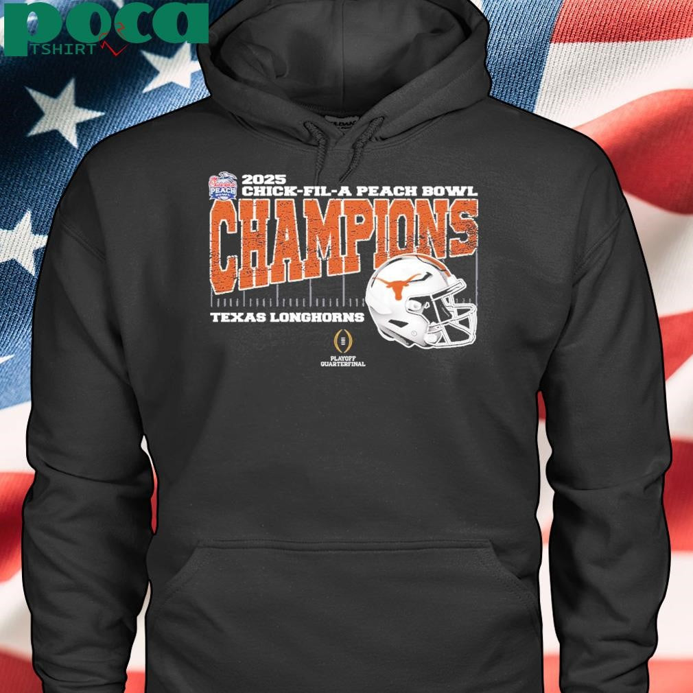 Texas Longhorns 2025 Chick fil A Peach Bowl Champions College Football Playoff Quarterfinal Vintage Style With Helmet shirt