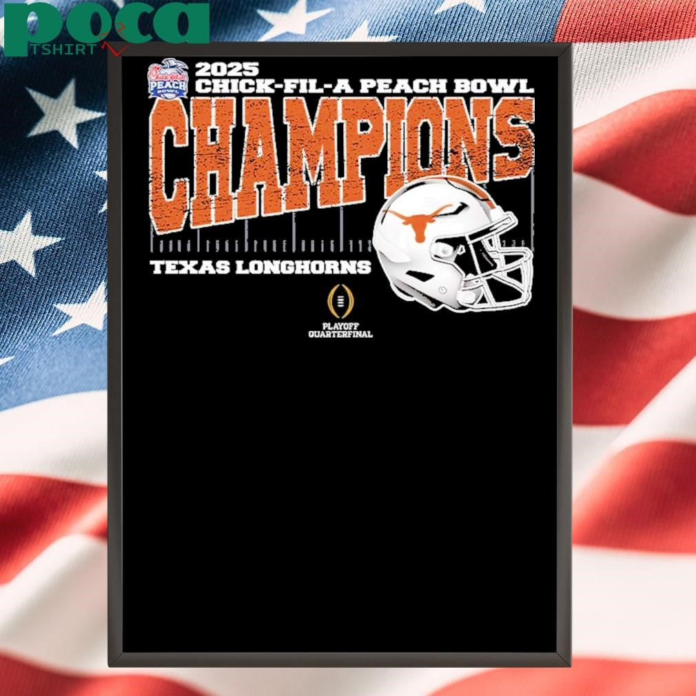 Texas Longhorns 2025 Chick fil A Peach Bowl Champions College Football Playoff Quarterfinal Vintage Style With Helmet shirt