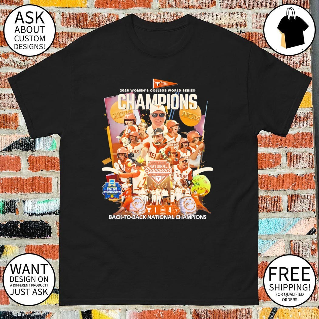 Texas Longhorns 2026 Women’s College Series Back to Back National Champions shirt