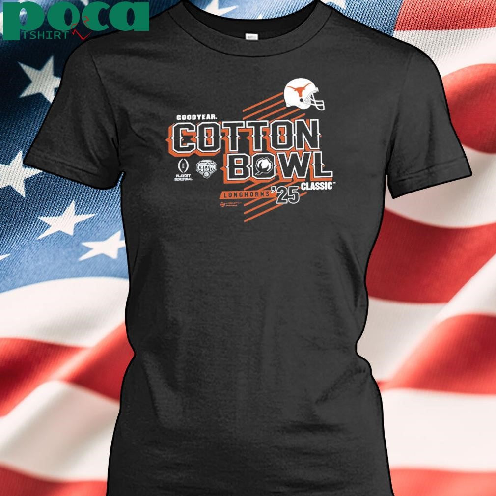 Texas Longhorns College Football Semifinal 2025 Goodyear Cotton Bowl Bound Helmet shirt