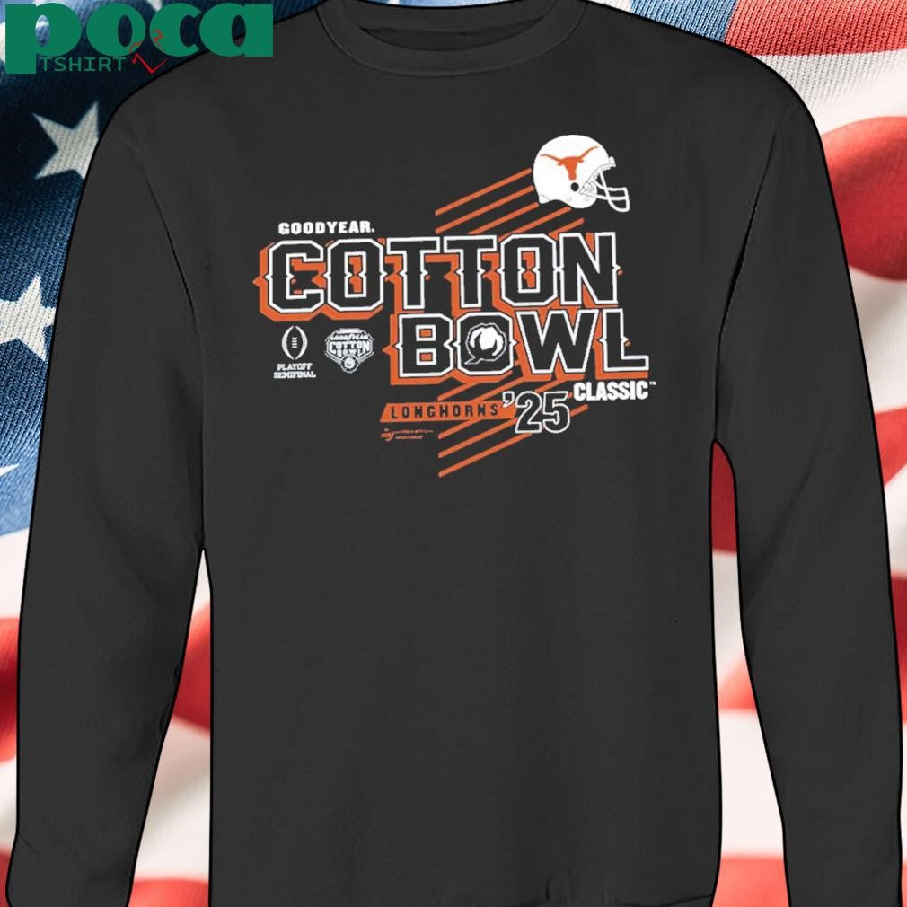 Texas Longhorns College Football Semifinal 2025 Goodyear Cotton Bowl Bound Helmet shirt