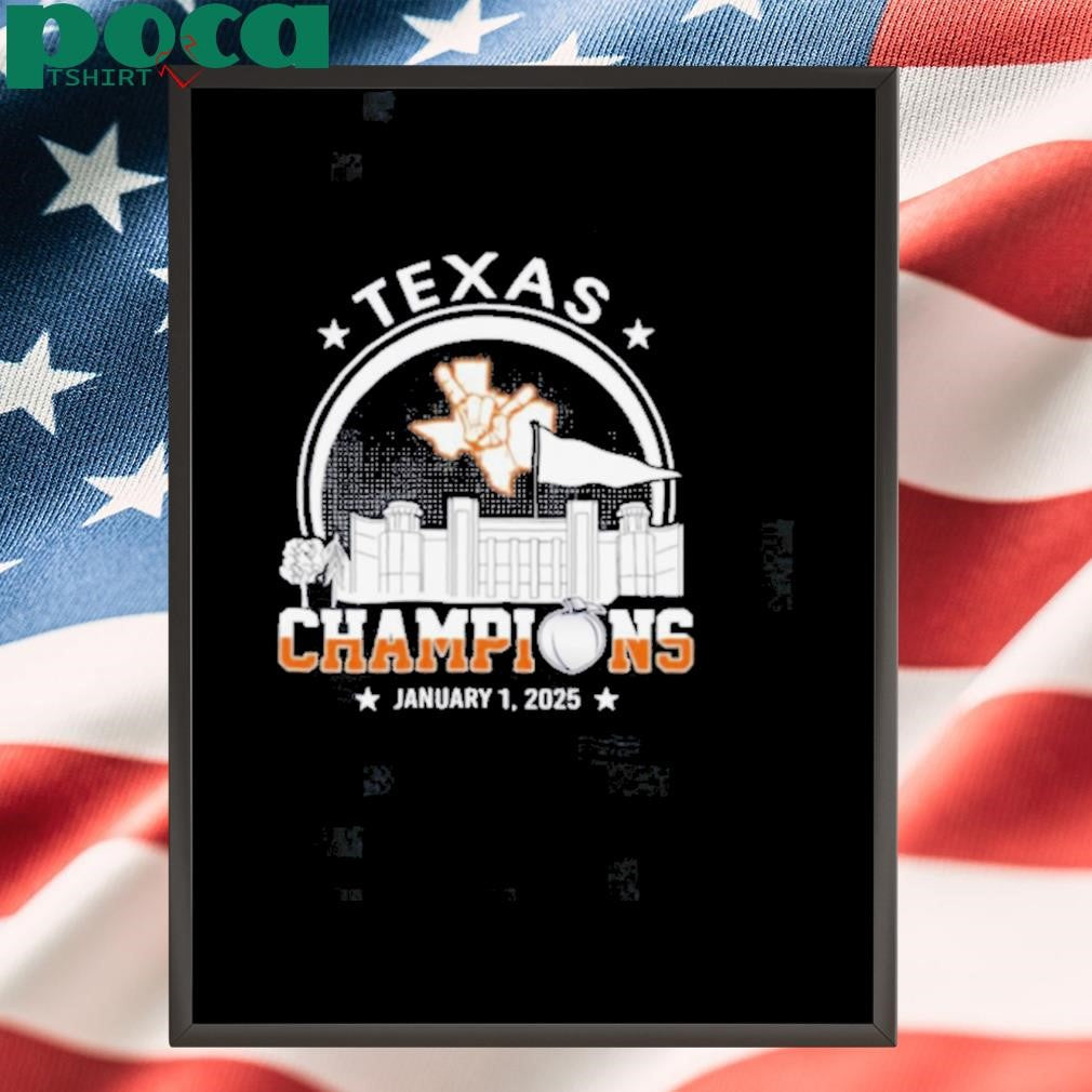 Texas Longhorns Football January 1 2025 Rose Champions Skyline Shirt