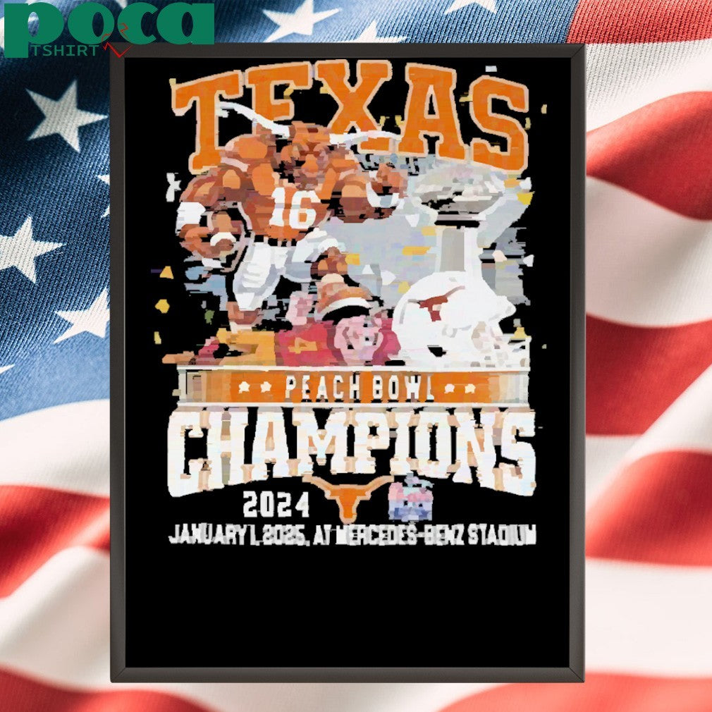 Texas Longhorns Peach Bowl 2024 Champions Mercedes Benz Stadium Shirt