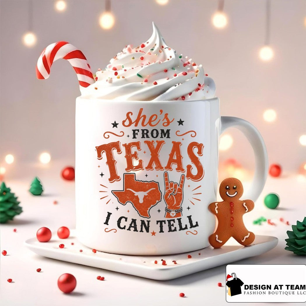 Texas Longhorns Softball she’s from Texas I can tell Longhorn steer hand sign state shirt